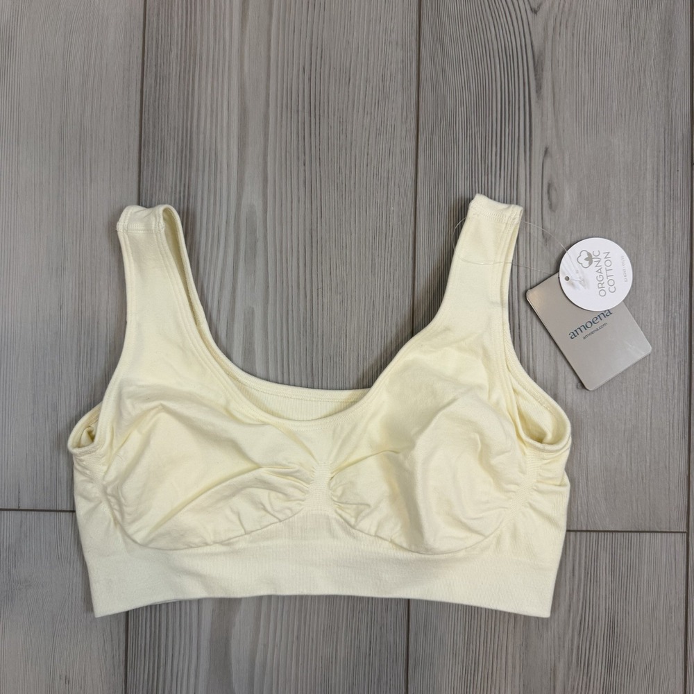 NWT Amoena BECKY Size Large Wire Free Mastectomy Bra 44677 Off-White